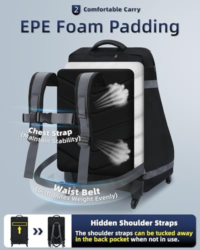 Car Seat Bag Backpack with Wheels - Image 3