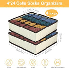 joyoldelf Sock Drawer Organizer Divider Underwear Organizer 24-cell Fabric - Image 5