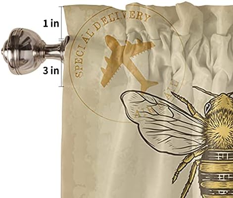 Vandarllin Vintage Sunflower Bee Valance Curtains - Image 5