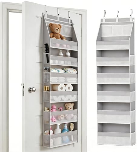 KMSCO Over The Door Organizer 6 Large +13 Mesh Side Pockets by kmsco