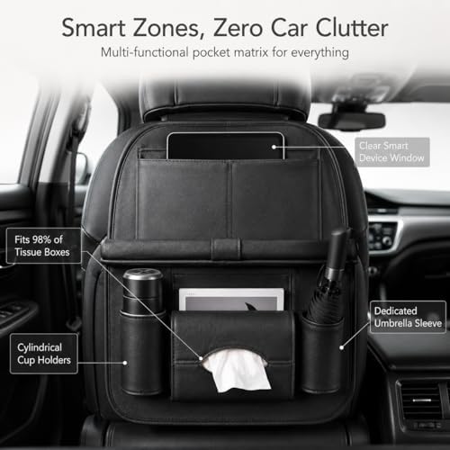 2 Pack Leather Look Car Backseat Organizer - Image 5