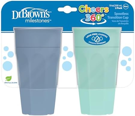 Dr. Brown's Milestones Cheers360 Spoutless Cup, Aqua & Blue by Unknown