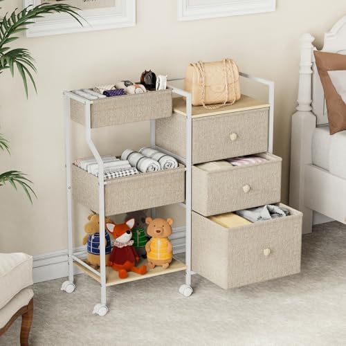 Modanais Baby Diaper Caddy Organizer Rolling Cart - Image 4