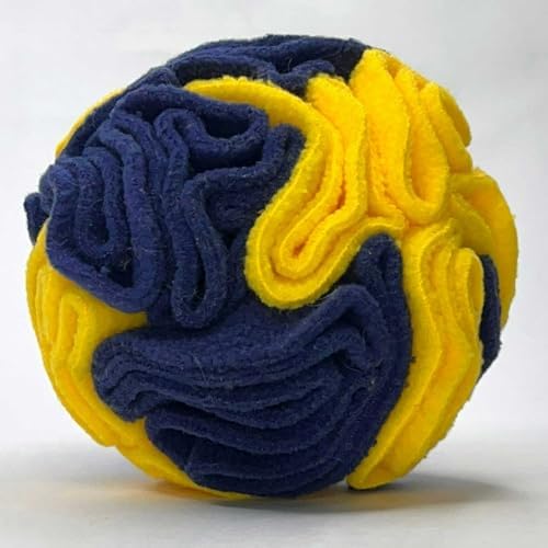 Glory To Dog Puppy/Small Breed Snuffle Ball Toy Bright Yellow & Royal Blue - Image 3