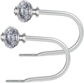 USFOOK Silver Curtain Holdbacks, Decorative Drapery Tiebacks, 2 Pack/1 Pair by USFOOK