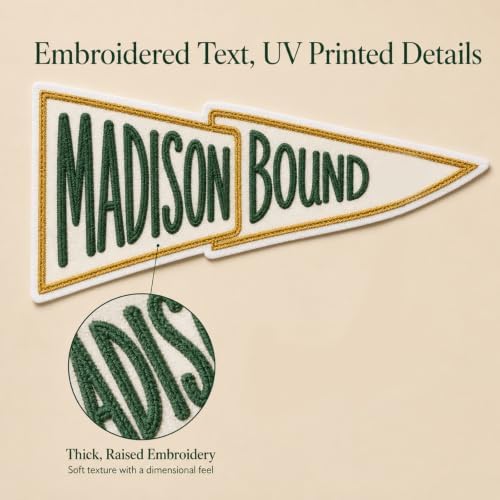 Custom Embroidered College Bound Pennant Flag - Image 7