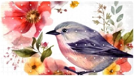Shower Mat Non Slip 26.8 x 15.1 Inches, Watercolor Bird Florals Bathtub Mat by Anna+Cowper