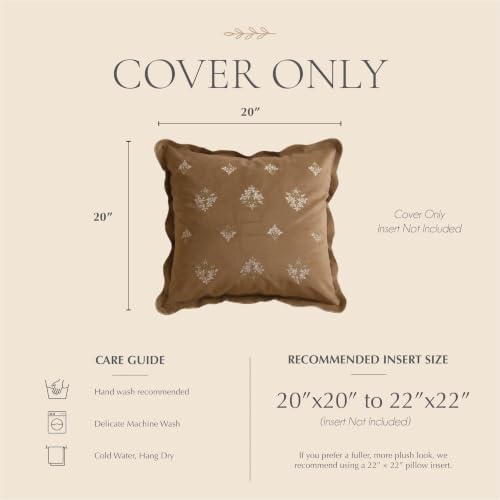 BlissBlush Throw Pillow Cover 20x20, Floral Accent Cushion Cover - Image 5