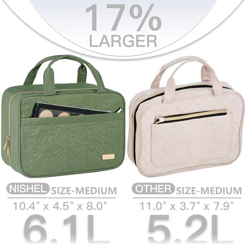NISHEL Travel Toiletry Bag for women, Portable Hanging makeup Organizer - Image 3
