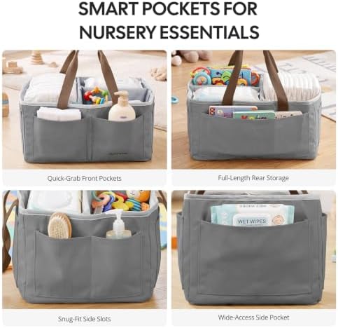 Large Canvas Baby Diaper Caddy Organizer - Image 5