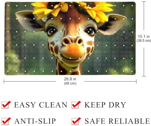Non Slip Bathtub and Shower Mat 26.8x15.1 inch, Bath Mat - Image 4