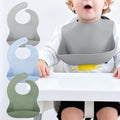Set of 3 Silicone Bibs for Babies Toddler, Soft Adjustable Bibs for Baby Girl by Unknown