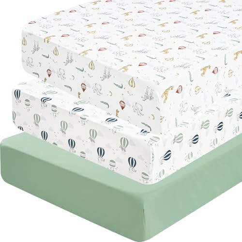 david's kids 3 Pack Fitted Crib Sheets, Ultra Soft Breathable Comfortable Baby by davidskids