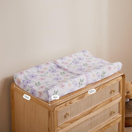 TILLYOU Changing Pad Cover Girl Set in Soft Jersey Material - Image 4