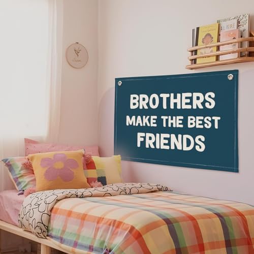Brothers Make The Best Friends Banner, Boys Room Decor, Toddler Boy Linen - Image 6
