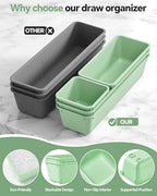 Canfanni 13 Pack Plastic Drawer Organizers Set, 3 Sizes Desk Drawer Organizer - Image 3