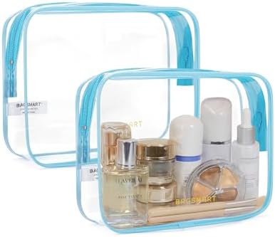 BAGSMART Clear Toiletry Bag 2-Pack TSA Approved Water-Repellent by BAGSMART