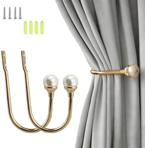 COCIVIVRE 2 Pack Curtain Holdbacks Wall Mounted Curtain Tiebacks Hooks Plastic by COCIVIVRE