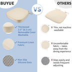 BUYUE Thickened 2.5" Friendly Woven Fabric Dining Chair Cushion, U-Shape High - Image 6