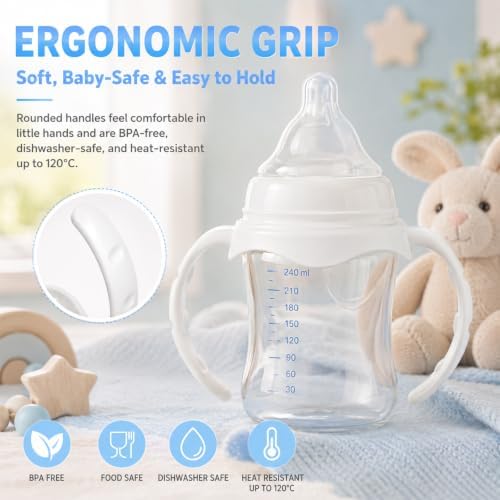 4 Pack Baby Bottle Handles for Evenflo Wide Neck Bottle 5oz & 9oz - Image 2