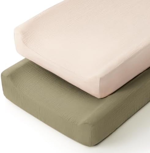 lulumoon Muslin Changing Pad Cover: 32x16 Fit Standard Rectangle Pad by Lulumoon