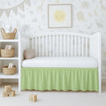 Cottington Lane Sage Crib Skirt Dust Ruffle 14" Drop, Fits 28" x 52" by CottingtonLane