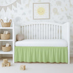 Cottington Lane Sage Crib Skirt Dust Ruffle 14" Drop, Fits 28" x 52" by CottingtonLane