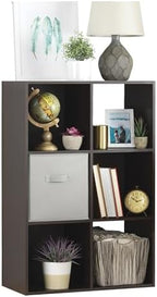 Whitmor 6 Cube Bookcase, 3 Tier Stackable MDF Bookself, Open Storage Display by Whitmor