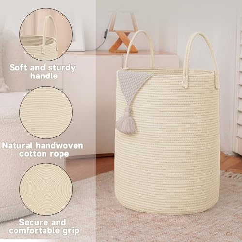 JMvicyroam 100L Cotton Rope Laundry Basket Hamper - Image 6