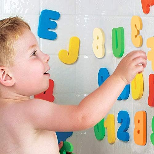 Bath Toys Organizer + 36 Soft Foam ABC 123 Letters & Numbers Bathroom Alphabet - Image 2