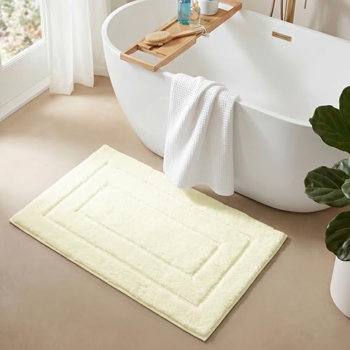 GRANNY SAYS Ivory Bathroom Rug 20" x 32", Non-Slip Microfiber Bath Mat by GRANNYSAYS