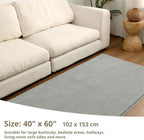 Polyester Bathroom Rug 40"x60" Gray, Large Soft Shaggy Bath Mat - Image 2