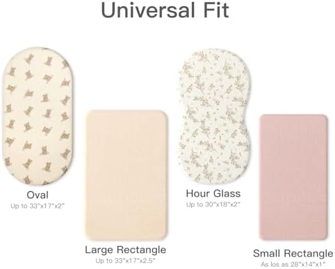 Organic Baby Bassinet Sheets 33”x17” 100% Muslin Cotton - Image 6