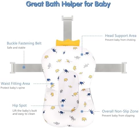 Colorlife Baby Bath Seat Support Net Infant Bathing Seat Support Mat, - Image 4