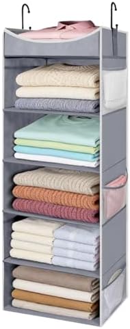 5-Shelf Hanging Closet Organizer and Storage by ROOMTALK