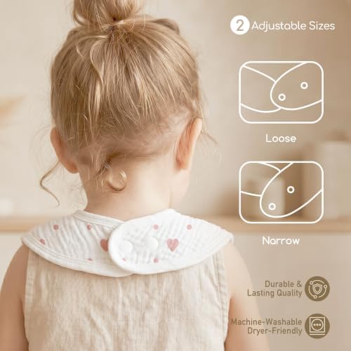 6-Pack Muslin Baby Bibs for Drooling & Teething, Absorbent Bib - Image 4