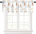 Cartoon Animal Kids Valance Curtain Funny Cute Watercolor Forest Animals Lion by AAVEUP