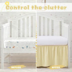 SiinvdaBZX Ivory Crib Skirt Dust Ruffle, Microfiber Crib Bed Skirt - Image 5