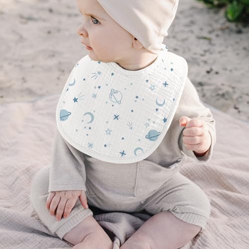 Konssy 8-Pack Muslin Baby Bibs, Adjustable Fit - Image 5