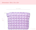 Flat Makeup Bag for Women, Zipper Cosmetic Pouch for Purse, Bubble Purple - Image 5