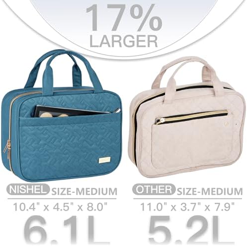 NISHEL Travel Toiletry Bag for women, Portable Hanging makeup Organizer - Image 3
