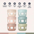 Ello Clean Start 4oz Glass Baby Food Storage Containers, 6 Pack, Sunny Shore - Image 4