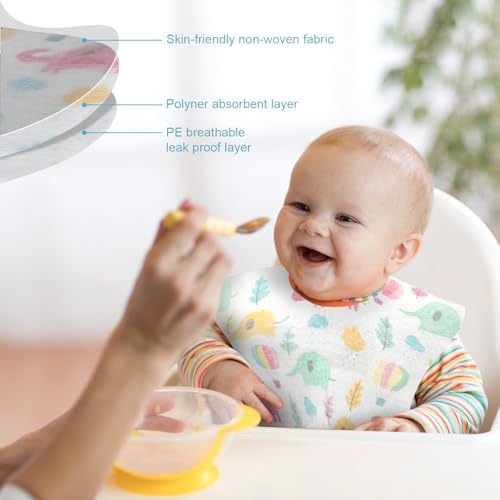 Shinymoon 100 Pcs Disposable Baby Bibs Individually Wrapped - Image 3