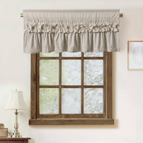 HIG 2 Pack Camel Ruffle Handcrafted Window Valances - Image 2
