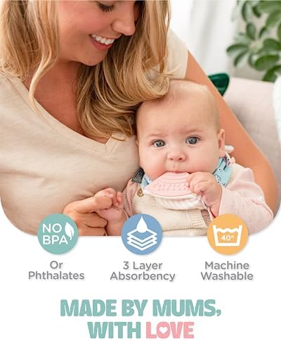 Cheeky Chompers Neckerchew Teething Bib, 2-in-1 Bandana Style Bib w/Food Grade - Image 5