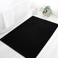Chenille Bathroom Rug 40"x60" Black, Large Plush Bath Mat by Kildoss