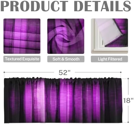 Emvency Valances for Windows, 2 Pack, 52x18 Inch - Image 3