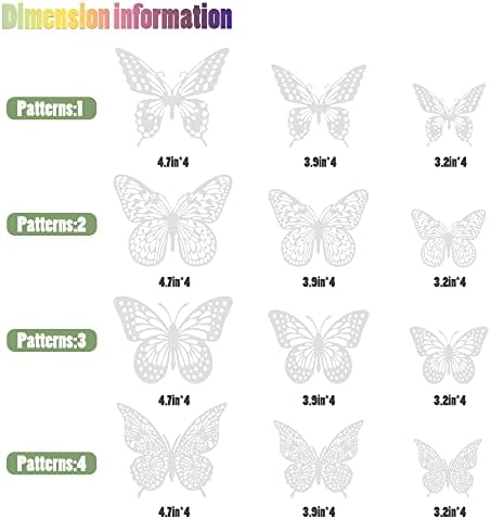 SAOROPEB 3D Butterfly Wall Decor 48 Pcs Pearl White Butterfly Decorations - Image 5