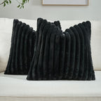 FUTEI Pack of 2 Faux Fur Throw Pillow Covers 20x20 Inch by FUTEI