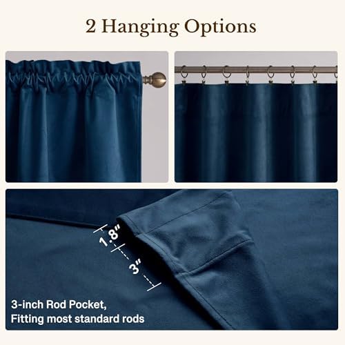 StangH Navy Blue Valance for Windows Scalloped 52x18 Inch, 1 Panel - Image 4